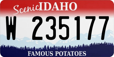 ID license plate W235177