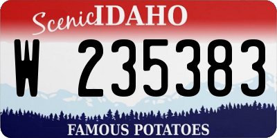 ID license plate W235383