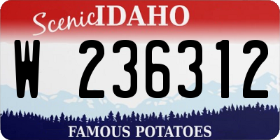 ID license plate W236312
