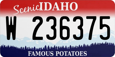 ID license plate W236375