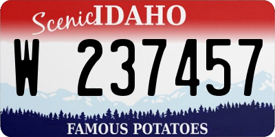 ID license plate W237457