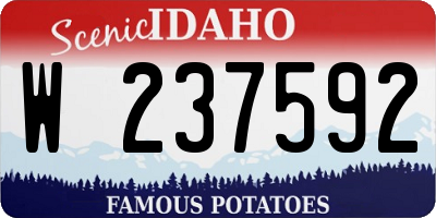 ID license plate W237592