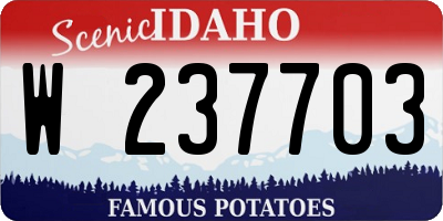 ID license plate W237703