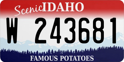 ID license plate W243681