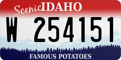ID license plate W254151