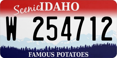 ID license plate W254712