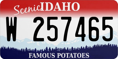 ID license plate W257465