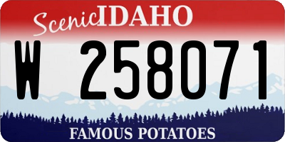ID license plate W258071