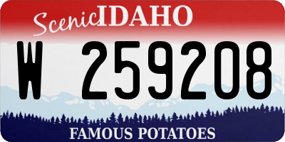 ID license plate W259208