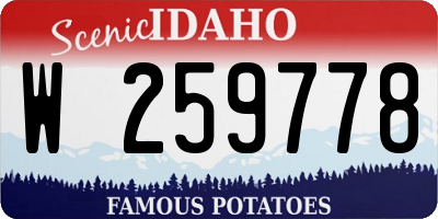 ID license plate W259778