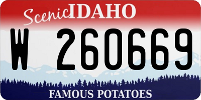 ID license plate W260669
