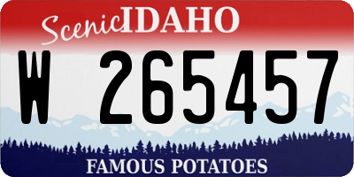 ID license plate W265457