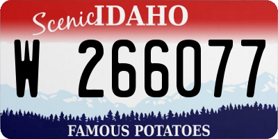 ID license plate W266077