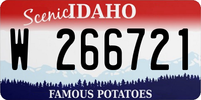 ID license plate W266721