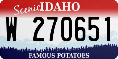 ID license plate W270651