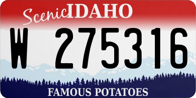 ID license plate W275316