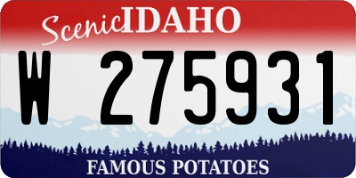 ID license plate W275931