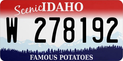 ID license plate W278192