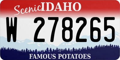 ID license plate W278265