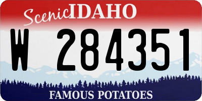 ID license plate W284351