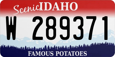 ID license plate W289371