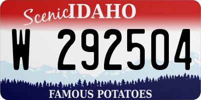 ID license plate W292504