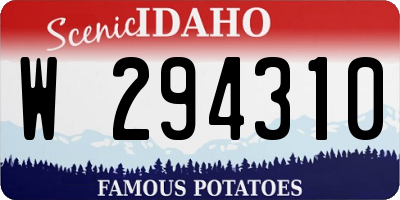 ID license plate W294310
