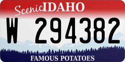 ID license plate W294382