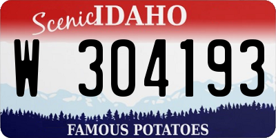 ID license plate W304193