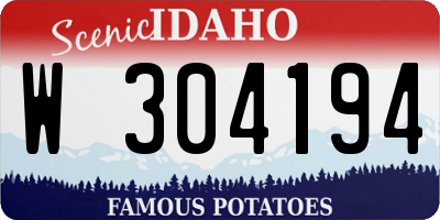 ID license plate W304194