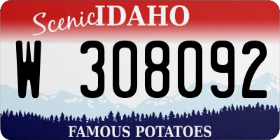 ID license plate W308092