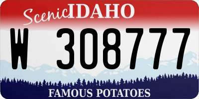 ID license plate W308777