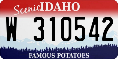 ID license plate W310542