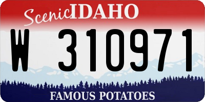 ID license plate W310971
