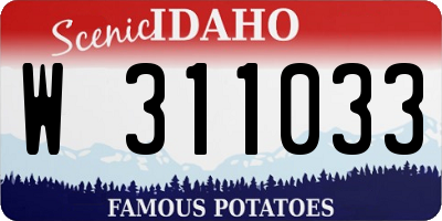 ID license plate W311033