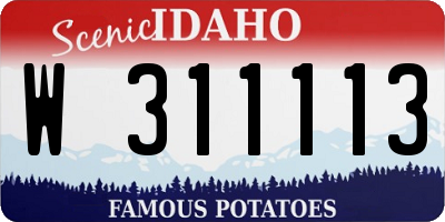 ID license plate W311113