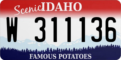 ID license plate W311136