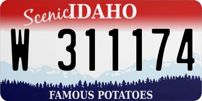ID license plate W311174