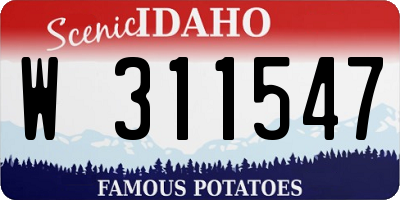 ID license plate W311547