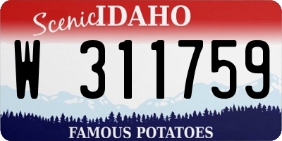ID license plate W311759