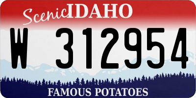 ID license plate W312954