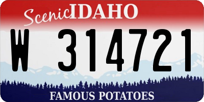 ID license plate W314721