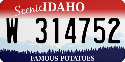 ID license plate W314752
