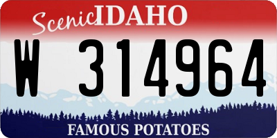 ID license plate W314964