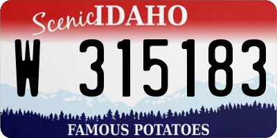 ID license plate W315183
