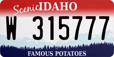 ID license plate W315777