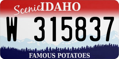 ID license plate W315837