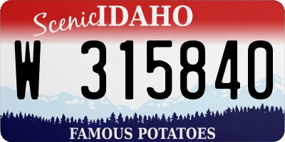 ID license plate W315840
