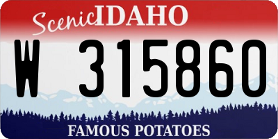 ID license plate W315860