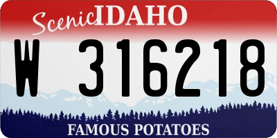 ID license plate W316218